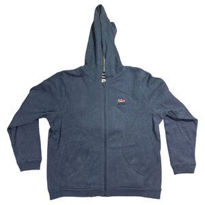 Express World Brand Full Zip Hoodie Men's XL Blue Long Sleeve Physical Fashion